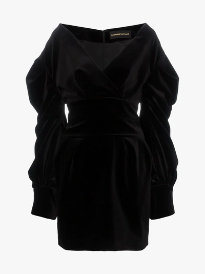 Shop Alexandre Vauthier V-neck Mini-dress In Black