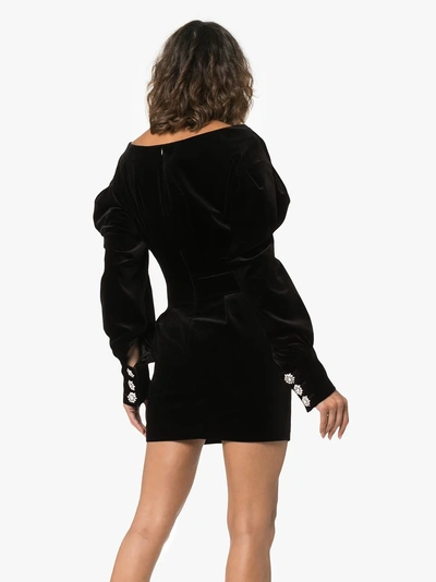 Shop Alexandre Vauthier V-neck Mini-dress In Black