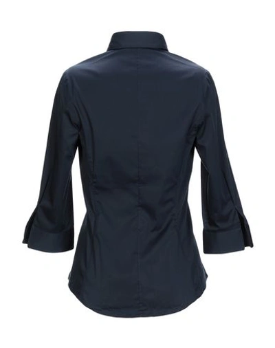 Shop Guglielminotti Solid Color Shirts & Blouses In Dark Blue