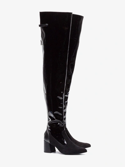 Shop Kalda Black Eyja 80 Patent Leather Boots
