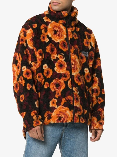 Shop Napa By Martine Rose Floral Zipped Jacket In Brown
