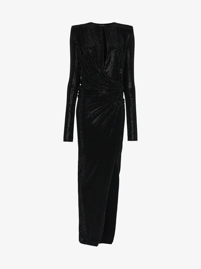 Shop Alexandre Vauthier Crystal Embellished Maxi Dress In Black