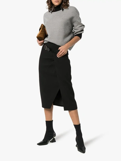 Shop Givenchy Sheath Wool Crepe Pencil Skirt In Black