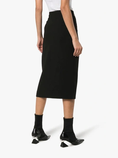 Shop Givenchy Sheath Wool Crepe Pencil Skirt In Black