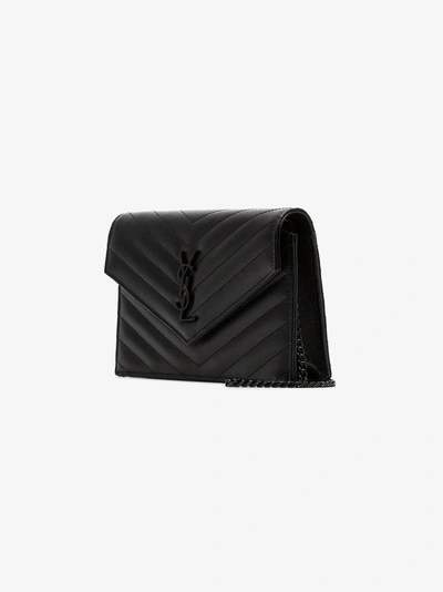 Shop Saint Laurent Black Monogram Cross-body Bag In 1000 Black
