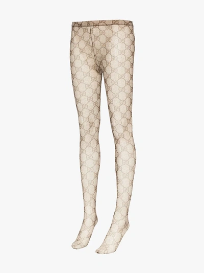 Shop Gucci Brown Gg Supreme Tights