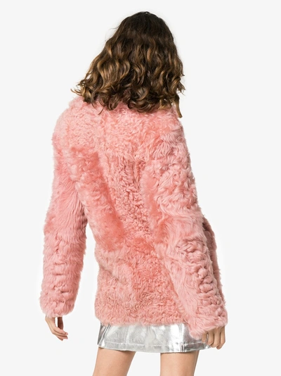 Shop Sies Marjan Pippa Shearling Pea Coat In Soft Pink