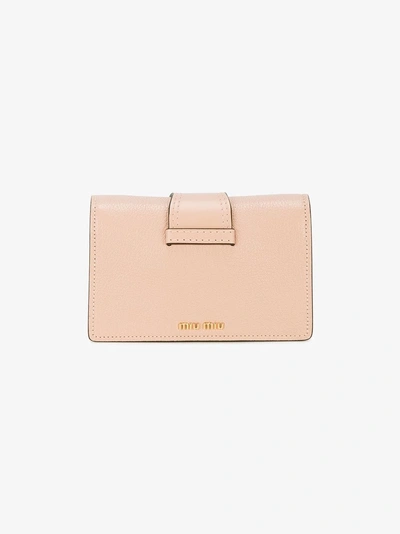 Shop Miu Miu Mini Pink Leather Crystal Buckle Miu Lady Bag