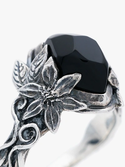Shop Lyly Erlandsson 'aria' Ring In Silver/black