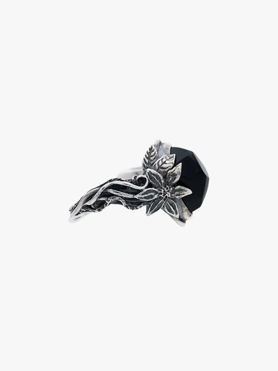 Shop Lyly Erlandsson 'aria' Ring In Silver/black