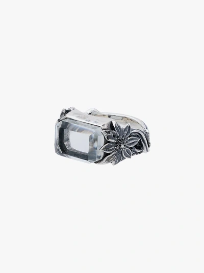 Shop Lyly Erlandsson Orsay Ring In Silver/white