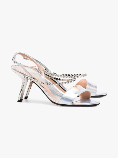 Shop Alchimia Di Ballin Pethia 80 Crystal Embellished Sandals In Silver Crystal