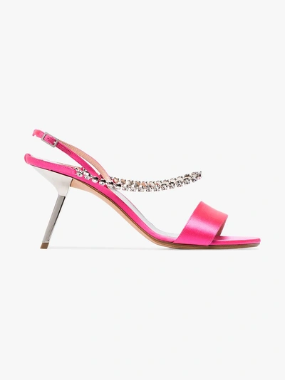 Shop Alchimia Di Ballin Pink Pethia 80 Silk Satin Leather Sandals