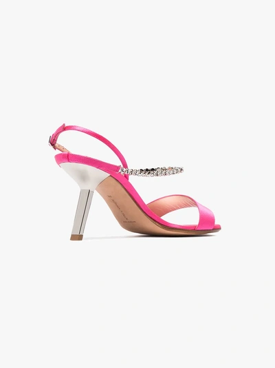 Shop Alchimia Di Ballin Pink Pethia 80 Silk Satin Leather Sandals
