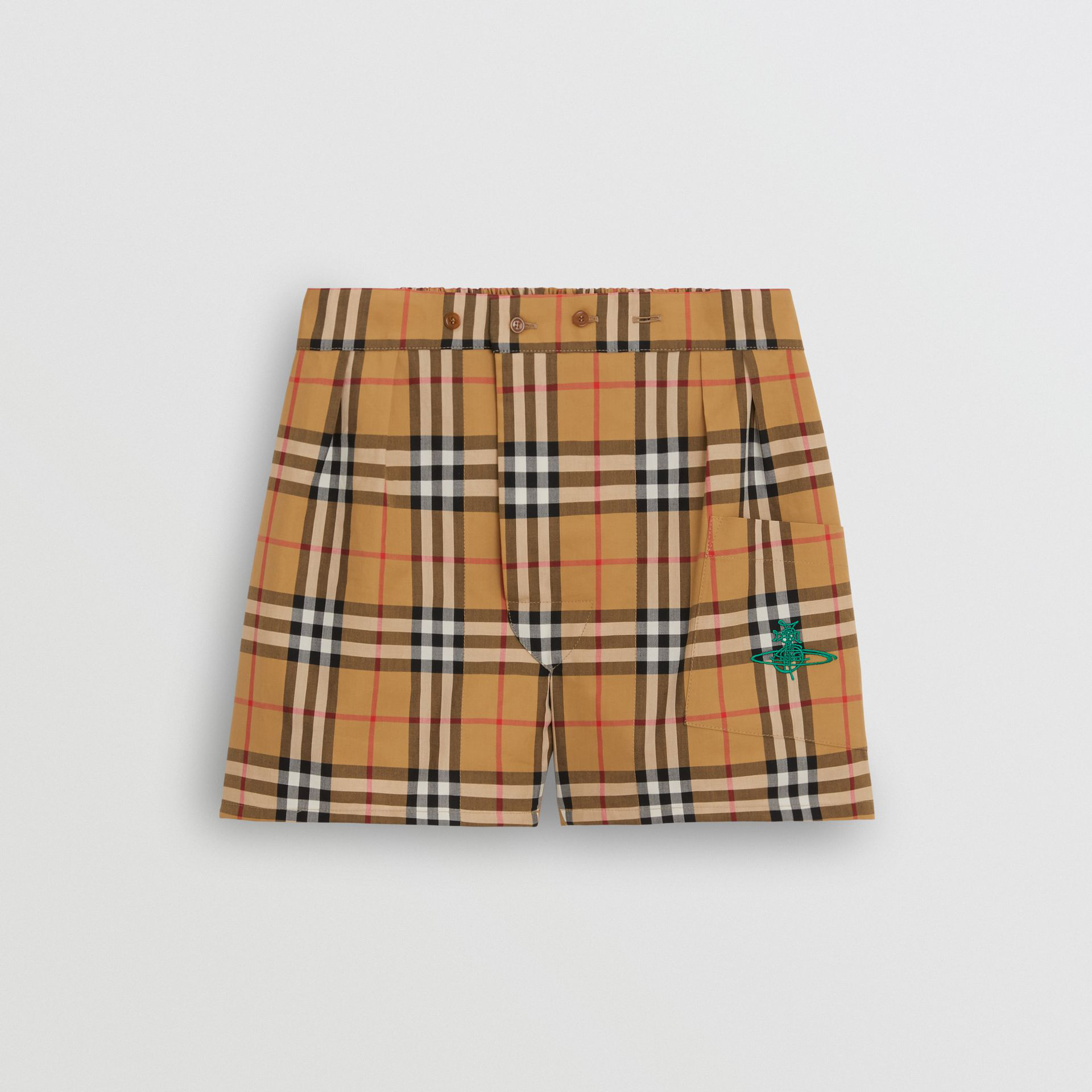 Cotton Boxer Shorts In Antique Yellow 