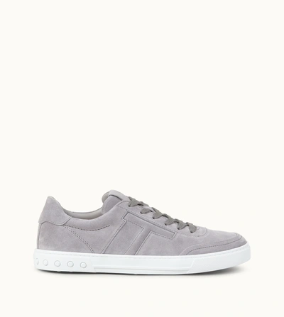 Shop Tod's Sneakers In Suede In Grey