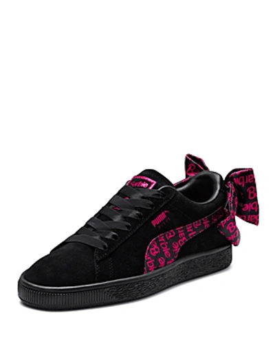 Shop Puma X Barbie Women's Classic Suede Lace-up Sneakers In Black