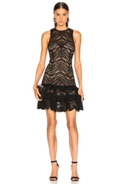 Shop Jonathan Simkhai For Fwrd Sleeveless Ruffle Lace Dress In Black
