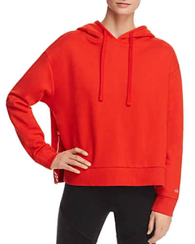 Shop Alo Yoga Los Angeles Vaunt Hooded Sweatshirt In Cherry Pop