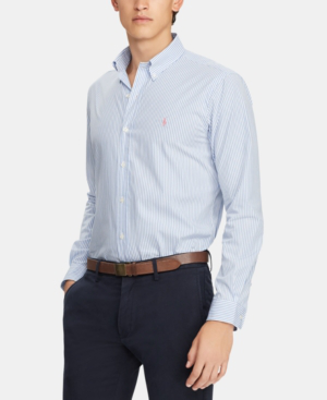polo ralph lauren men's classic fit stretch poplin shirt