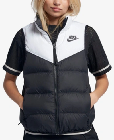 Nike Women's Sportswear Windrunner Reversible Sleeveless Down Vest In White  & Black | ModeSens