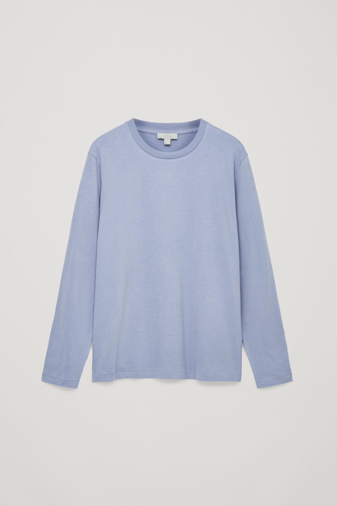 Cos Long-sleeved Brushed-cotton T-shirt In Blue | ModeSens