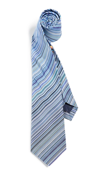Shop Paul Smith Narrow Multistripe Tie In Blue Multi Stripe