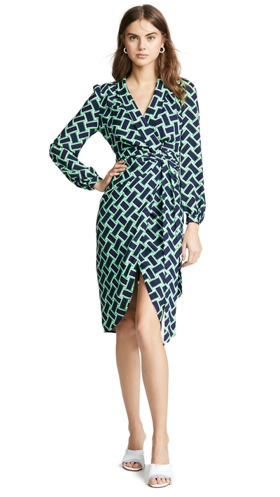 Shop Diane Von Furstenberg Carla Dress In Vintage Weave Vetiver
