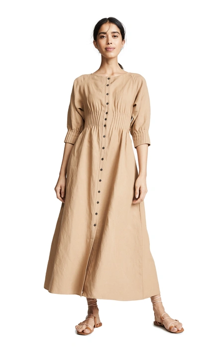 Shop Mara Hoffman Amia Dress In Khaki