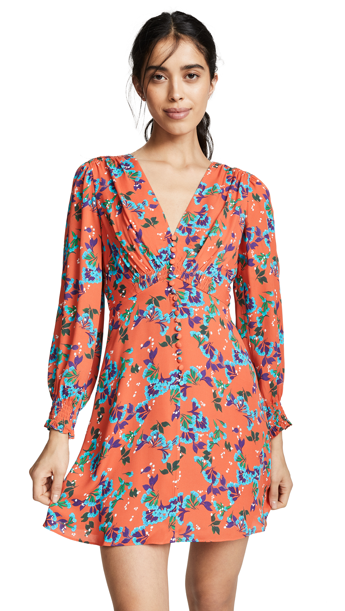 Saloni Eve Floral Mini Dress In 