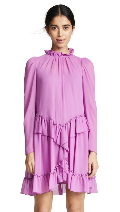 Shop See By Chloé Frill Dress In Striking Purple