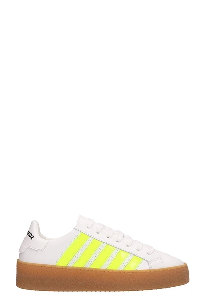 Shop Dsquared2 White Leather Rapper S Delight Sneakers