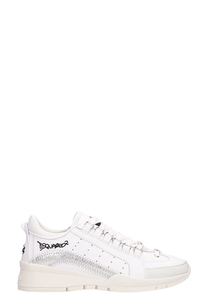 Shop Dsquared2 White Leather New 551 Sneakers