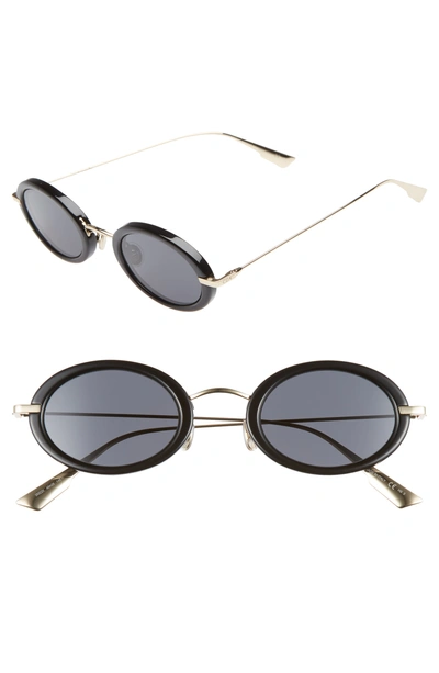 Shop Dior Hypnotic2 46mm Round Sunglasses - Black/ Antireflective/ Gold