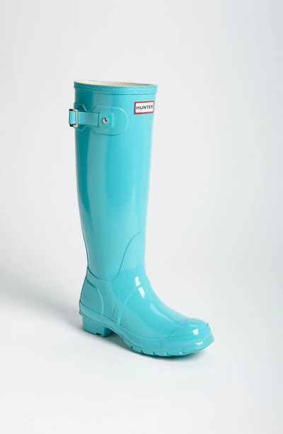 Shop Hunter Original High Gloss Waterproof Boot In Mint