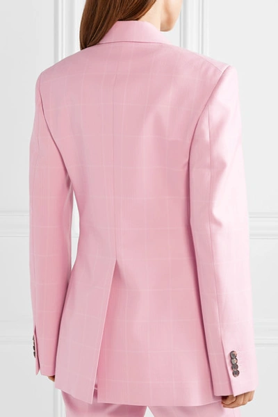 Shop Calvin Klein 205w39nyc Oversized Double-breasted Checked Wool Blazer In Baby Pink