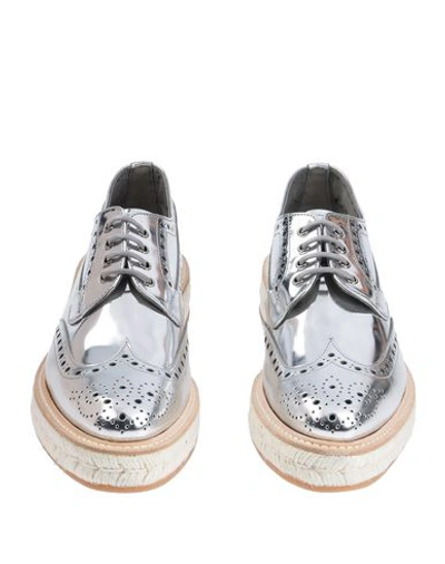 Shop Church's Woman Lace-up Shoes Silver Size 7.5 Calfskin
