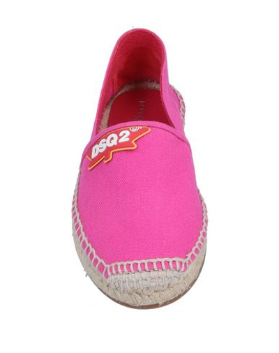 Shop Dsquared2 Woman Espadrilles Fuchsia Size 10 Textile Fibers In Pink