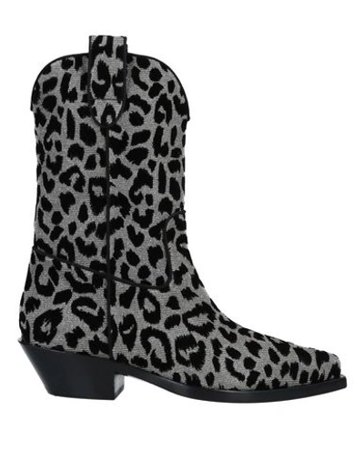 Shop Dolce & Gabbana Woman Ankle Boots Grey Size 7 Textile Fibers
