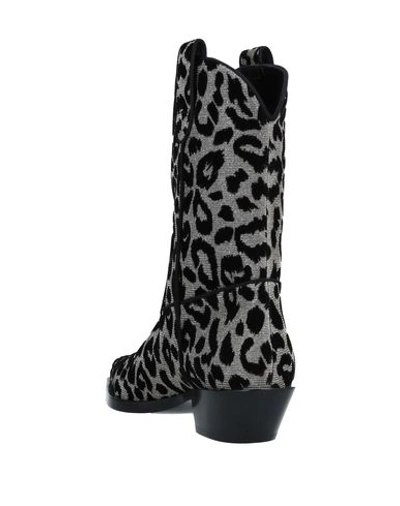 Dolce & Gabbana 40mm Leopard Flocked Lurex Cowboy Boots In Grey