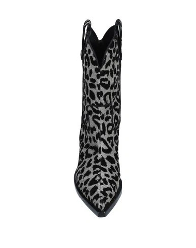 Dolce & Gabbana 40mm Leopard Flocked Lurex Cowboy Boots In Grey