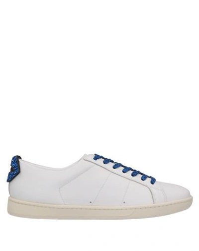 Shop Saint Laurent Woman Sneakers White Size 7.5 Soft Leather