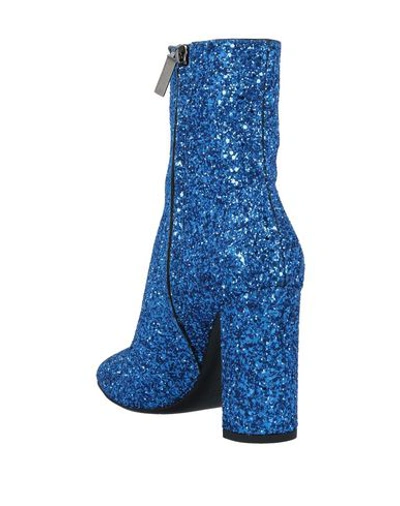 Shop Saint Laurent Ankle Boots In Bright Blue