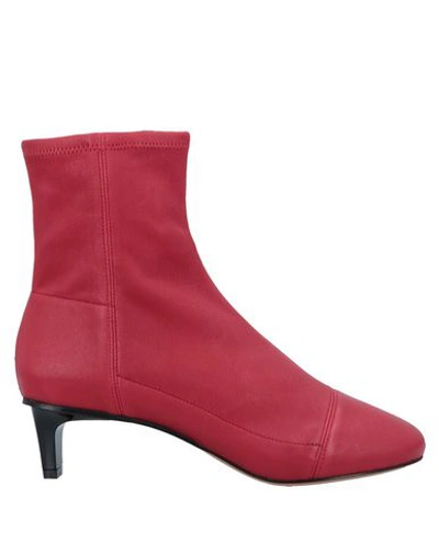 Shop Isabel Marant Woman Ankle Boots Red Size 6 Soft Leather, Lambskin