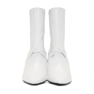 Shop Dorateymur White Groupie Knot Boots