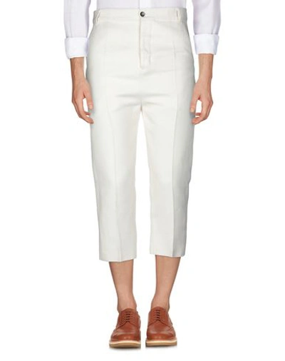 Shop Rick Owens Cropped Pants In Ivory