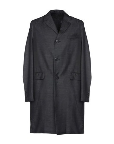 Shop Prada Full-length Jacket In Steel Grey