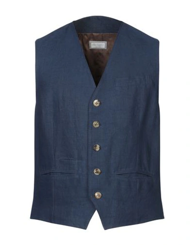 Shop Brunello Cucinelli Suit Vest In Blue