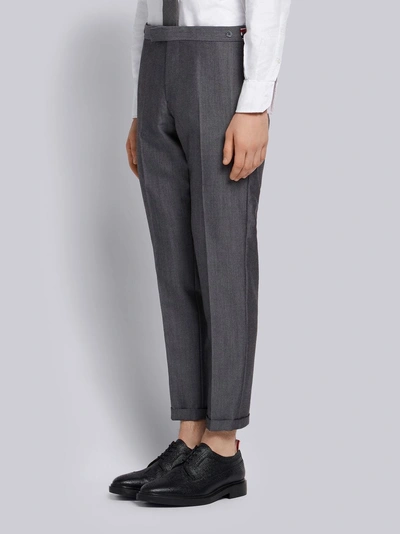 Shop Thom Browne Selvedge Stripe Skinny-fit Trouser In Grey