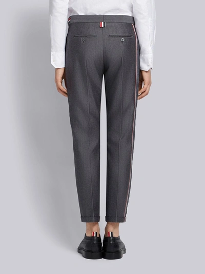 Shop Thom Browne Selvedge Stripe Skinny-fit Trouser In Grey